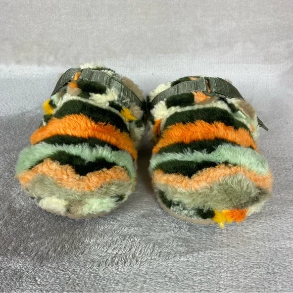 UGG Fluff It Cali Collage Slippers Shoes Mens Size 10 Green Camo Clog Adjustable - Picture 5 of 10